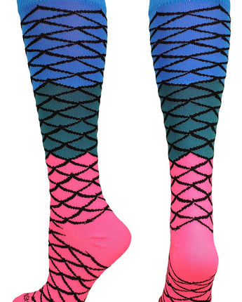 MadSportsStuff socks Neon Mermaid Athletic Over the Calf Socks