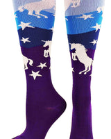MadSportsStuff socks Neon Pink/Blue/Purple / Large Neon Unicorn Athletic Over the Calf Socks