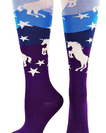 MadSportsStuff socks Neon Pink/Blue/Purple / Large Neon Unicorn Athletic Over the Calf Socks