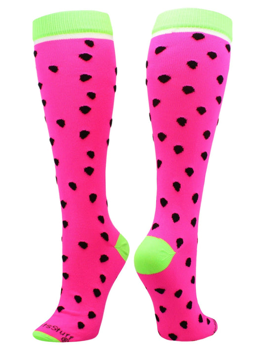 MadSportsStuff socks Neon Pink/Neon Green / X-Small Neon Watermelon Athletic Over the Calf Socks