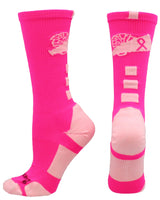 MadSportsStuff socks Neon Pink/Pale Pink / Large Cheer Breast Cancer Awareness Socks