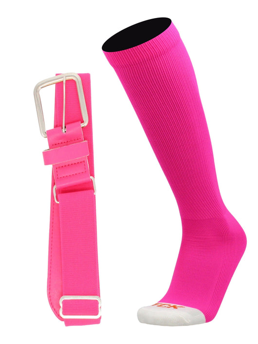 MadSportsStuff socks Neon Pink / X-Large Pro Line Baseball Socks and Belt Combo Youth and Adult