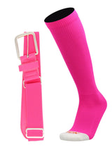 MadSportsStuff socks Neon Pink / X-Large Pro Line Baseball Socks and Belt Combo Youth and Adult