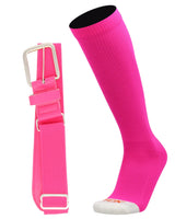 MadSportsStuff socks Neon Pink / X-Large Pro Line Softball Socks and Belt Combo Youth and Adult