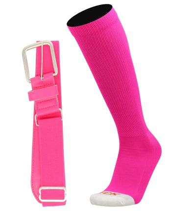 MadSportsStuff socks Neon Pink / X-Large Pro Line Softball Socks and Belt Combo Youth and Adult