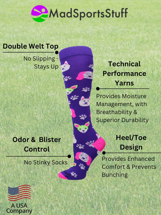 MadSportsStuff socks Neon Puppy Dogs Over The Calf Athletic Socks