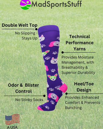 MadSportsStuff socks Neon Puppy Dogs Over The Calf Athletic Socks