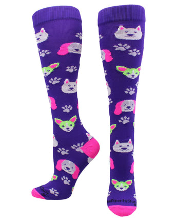MadSportsStuff socks Neon Puppy Dogs Over The Calf Athletic Socks