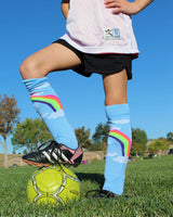 MadSportsStuff socks Neon Rainbow Clouds Over the Calf Athletic Socks