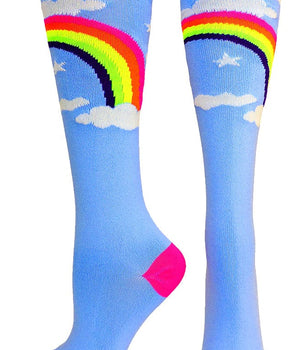 MadSportsStuff socks Neon Rainbow Clouds Over the Calf Athletic Socks