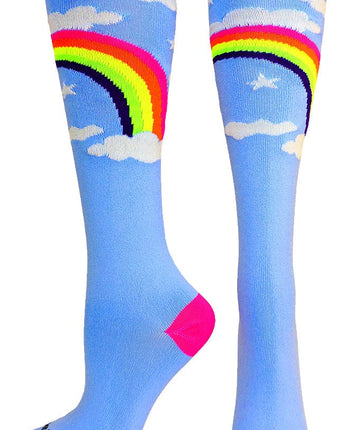 MadSportsStuff socks Neon Rainbow Clouds Over the Calf Athletic Socks