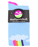 MadSportsStuff socks Neon Rainbow Clouds Over the Calf Athletic Socks