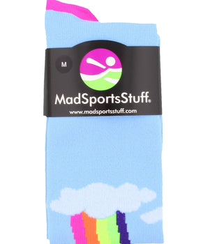 MadSportsStuff socks Neon Rainbow Clouds Over the Calf Athletic Socks