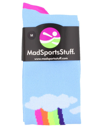 MadSportsStuff socks Neon Rainbow Clouds Over the Calf Athletic Socks