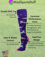 MadSportsStuff socks Neon Rainbow Unicorn Over the Calf Socks