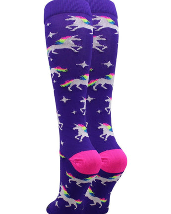 MadSportsStuff socks Neon Rainbow Unicorn Over the Calf Socks