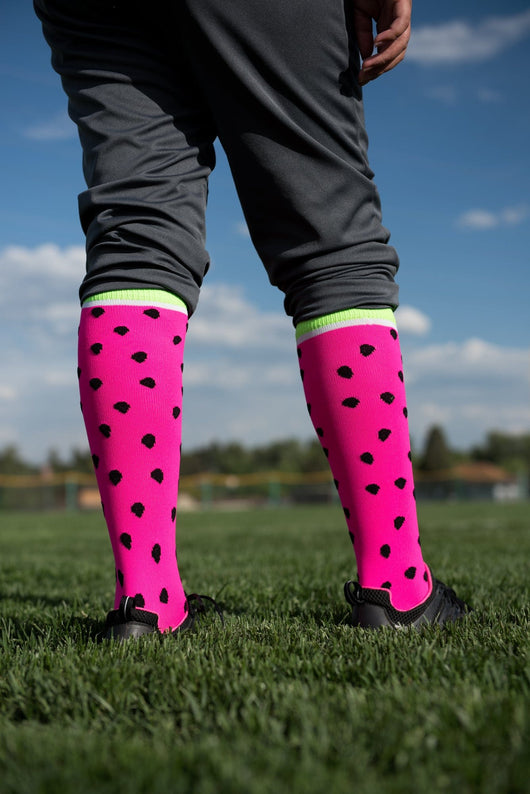 MadSportsStuff socks Neon Watermelon Athletic Over the Calf Socks