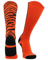 MadSportsStuff socks Orange/Black / Small Crazy Socks with Safari Tiger Stripes Over the Calf Socks (multiple colors)