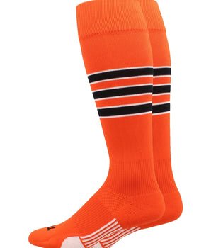 Striped Softball Socks Over the Calf Dugout Pattern D