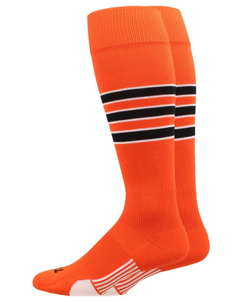 Striped Softball Socks Over the Calf Dugout Pattern D