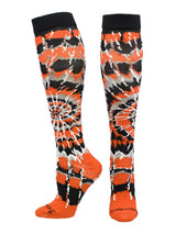 MadSportsStuff socks Orange/Black/White / X-Small Crazy Tie Dye Socks Over the Calf