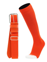 MadSportsStuff socks Orange / X-Large Pro Line Baseball Socks and Belt Combo Youth and Adult