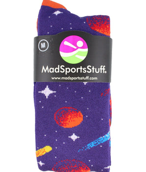 MadSportsStuff socks Outer Space Galaxy Socks Athletic Over the Calf Length