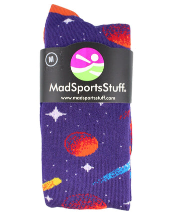 MadSportsStuff socks Outer Space Galaxy Socks Athletic Over the Calf Length