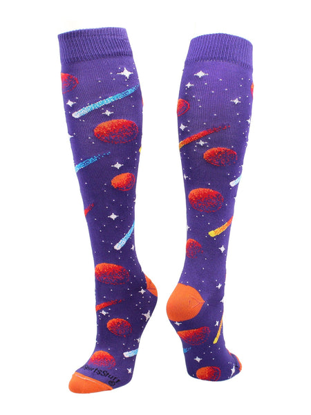 Space Socks Over the Calf Crazy Socks Galaxy Stars Socks