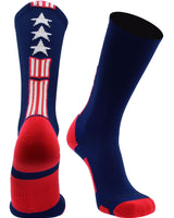 MadSportsStuff socks Patriot USA Flag Stars and Stripes Athletic Crew Socks (multiple colors)