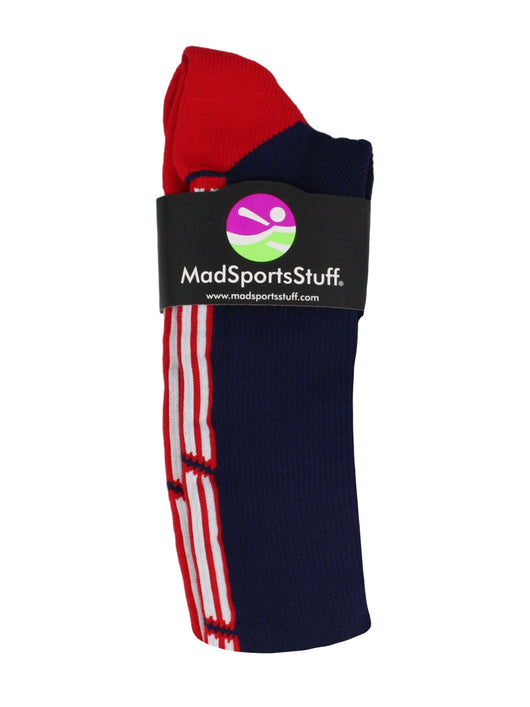 MadSportsStuff socks Patriot USA Flag Stars and Stripes Over the Calf Socks
