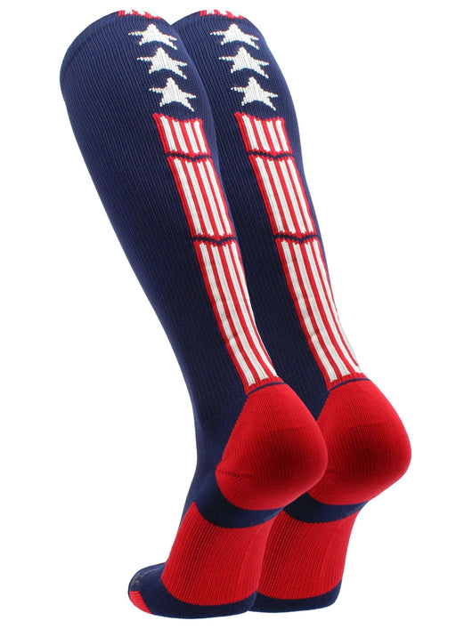 MadSportsStuff socks Patriot USA Flag Stars and Stripes Over the Calf Socks