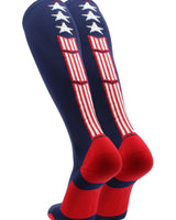 MadSportsStuff socks Patriot USA Flag Stars and Stripes Over the Calf Socks