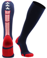 MadSportsStuff socks Patriot USA Flag Stars and Stripes Over the Calf Socks