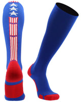 MadSportsStuff socks Patriot USA Flag Stars and Stripes Over the Calf Socks