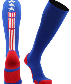 MadSportsStuff socks Patriot USA Flag Stars and Stripes Over the Calf Socks