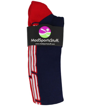 MadSportsStuff socks Patriot USA Flag Stars and Stripes Over the Calf Socks