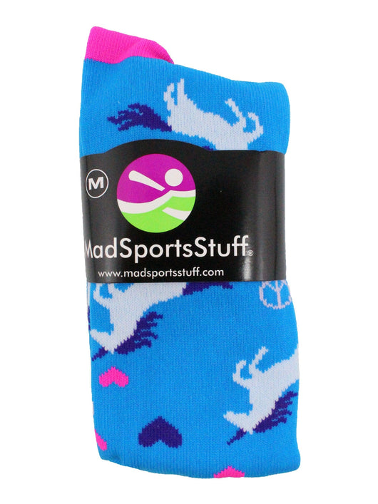 MadSportsStuff socks Peace Love Unicorn Over the Calf Athletic Socks