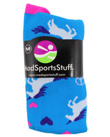 MadSportsStuff socks Peace Love Unicorn Over the Calf Athletic Socks