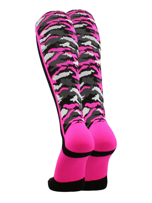 MadSportsStuff socks Pink Ribbon Breast Cancer Awareness Camo Over the Calf Socks (multiple colors)