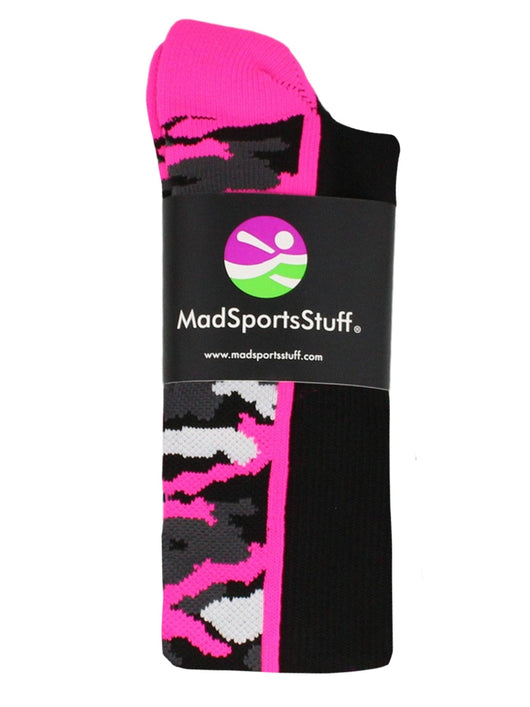 MadSportsStuff socks Pink Ribbon Breast Cancer Awareness Camo Over the Calf Socks (multiple colors)
