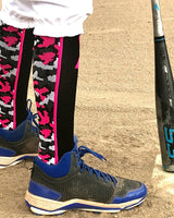 MadSportsStuff socks Pink Ribbon Breast Cancer Awareness Camo Over the Calf Socks (multiple colors)