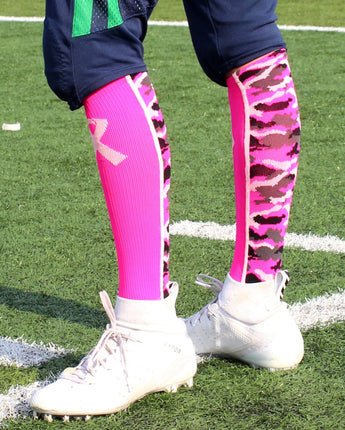 MadSportsStuff socks Pink Ribbon Breast Cancer Awareness Camo Over the Calf Socks (multiple colors)