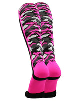 MadSportsStuff socks Pink Ribbon Breast Cancer Awareness Camo Over the Calf Socks (multiple colors)