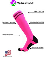 MadSportsStuff socks Pink Ribbon Breast Cancer Awareness Socks with Stripes