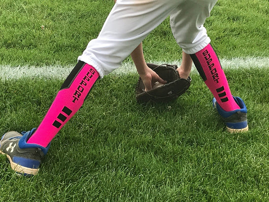 MadSportsStuff socks Pink Ribbon Breast Cancer Awareness Support Athletic Over the Calf Socks