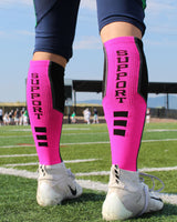 MadSportsStuff socks Pink Ribbon Breast Cancer Awareness Support Athletic Over the Calf Socks
