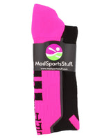 MadSportsStuff socks Pink Ribbon Breast Cancer Awareness Support Athletic Over the Calf Socks