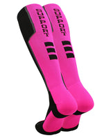 MadSportsStuff socks Pink Ribbon Breast Cancer Awareness Support Athletic Over the Calf Socks
