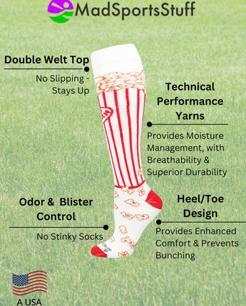 MadSportsStuff socks Popcorn Socks Over the Calf Length